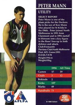 1995 Select AFL #231 Peter Mann Back